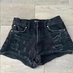Zara Black Denim Shorts